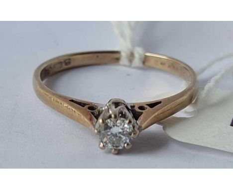 A brilliant cut diamond ring (approx. 0.20ct ) boxed 18ct gold size M - 1.9gms 