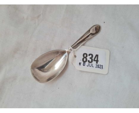 A plain caddy spoon with oval bowl London 1906 