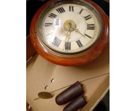 A 19th Century Postaman's alarm clock with circular dial. 13" diameter. 