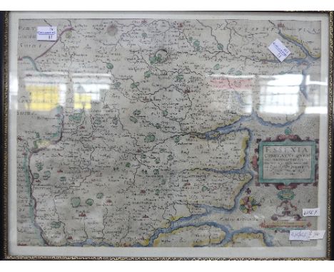 After William Kip; Map of Essex, framed and glazed, together with a Map of Oxford and Buckingham and two aquatint prints of P