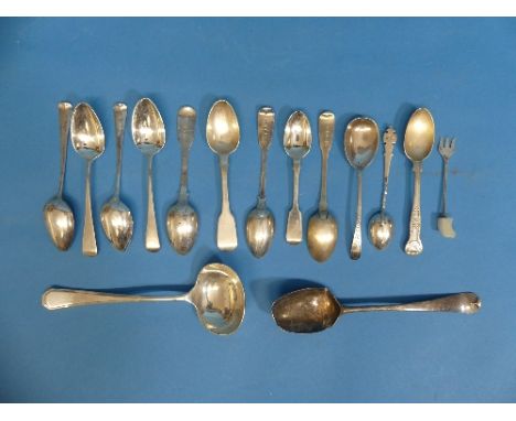 A quantity of silver Flatware, including a sauce ladle by J B Chatterley &amp; Sons Ltd., hallmarked Birmingham, 1914, other 