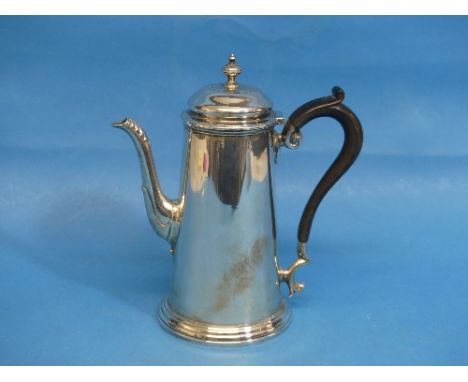 A George V silver Coffee Pot, by Marples &amp; Co., hallmarked Sheffield, 1910, of tapering circular form in the Queen Anne s