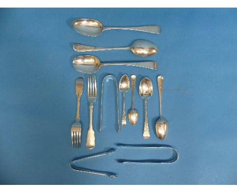 A quantity of silver Flatware, including a William IV Old English pattern Table Spoon, hallmarked London, 1836, initialled ha