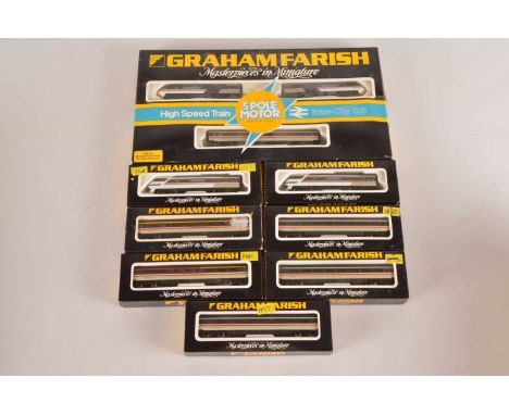 Graham Farish N Gauge Intercity Class 125 and Coaches (8), all boxed , 8127 HST Class 125 three car high speed train, togethe