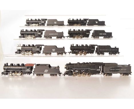 Rivarossi Archive HO Gauge American Steam Locomotives with Tenders (8),  all unboxed, Indiana Harbor Belt  0-8-0 102, 0-6-0 l