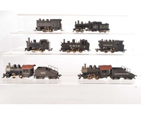 Rivarossi Archive HO Gauge American Steam Locomotives (7),  all unboxed,  0-4-0 with tender Baltimore & Ohio 96, C & NWR 96, 