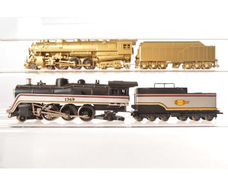 Rivarossi Archive HO Gauge American Gold Series and Brass Bodied Steam Locomotives with Tenders (2),  both unboxed, gold seri