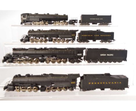 Rivarossi Archive HO Gauge American Steam Locomotives with Tenders (4),  all unboxed, Union Pacific 4-8-8-4 4005, Pennsylvani