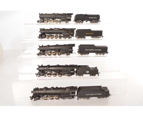 Rivarossi Archive HO Gauge  American Steam Locomotives with Tenders (5),  all unboxed, 2-8-4 Nickel Plate Road 779, Baltimore