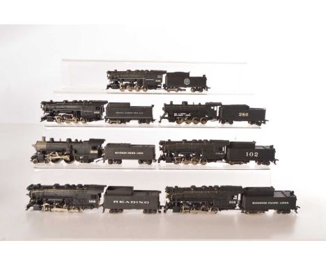 Rivarossi Archive HO Gauge American Steam Locomotives with Tenders (7),  all unboxed, Missouri Pacific Lines 0-8-0 102, India