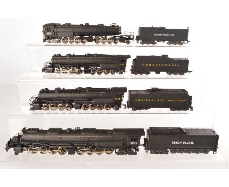 Rivarossi Archive HO Gauge American Steam Locomotives with Tenders (4),  all unboxed, Union Pacific 4-8-8-4 4005, Pennsylvani