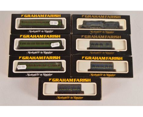 Graham Farish N Gauge SDJR Steam Locomotive and Coaches (7),  all boxed, 1207 Class 4P SDJR No 67 together with three four wh