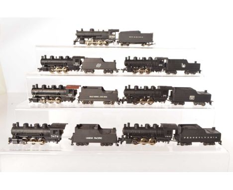 Rivarossi Archive HO Gauge American Steam Locomotives with Tenders (7),  all unboxed, Reading 0-8-0 2017, 0-6-0 locomotives, 