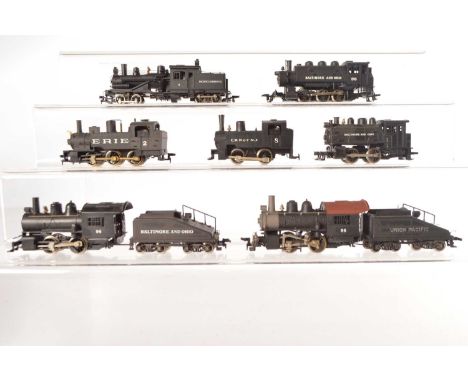 Rivarossi Archive HO Gauge American Steam Locomotives (7),  all unboxed,  0-4-0 with tender Baltimore & Ohio 96 (2), Union Pa