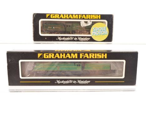 Graham Farish N Gauge Steam Locomotives With Tenders (2), cased with card sleeve Farish by Bachmann 372-275 West Country Clas