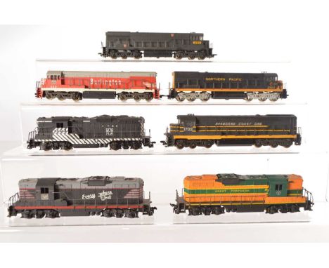 Rivarossi Archive American HO Gauge Diesel Locomotives (7),  all unboxed, C-6 locomotives, Northern Pacific 2500,  Burlington