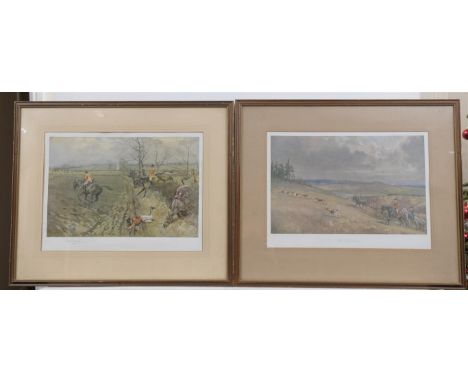 Lionel Edwards, The Belvoir Hunt, framed and a companion, coloured reproduction, and signed in pencil by the artist, the Hert