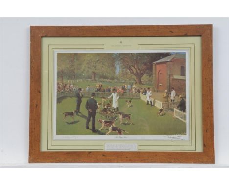 Terence Cuneo, The Puppy Show, framed, The Wynnstay Collection,  coloured print signed by the artist and W Williams Wynn, 43.