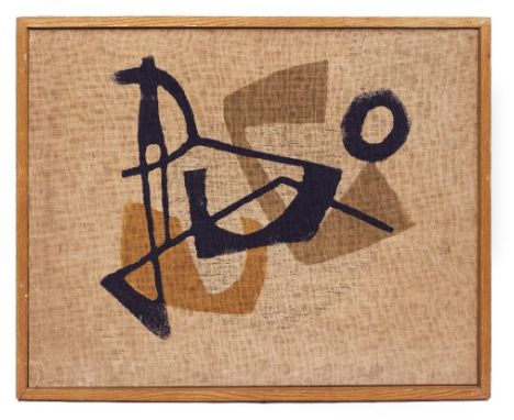 MID 20TH CENTURY SCHOOL abstract, screen print on canvas, 47.5cm x 59.5cm, unsigned Condition: marks and some foxing to the c