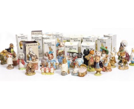 A COLLECTION OF SIXTY EIGHT BESWICK BEATRIX POTTER FIGURINES to include Little Pig Robinson, Jemima Puddleduck, Tom Kitten an