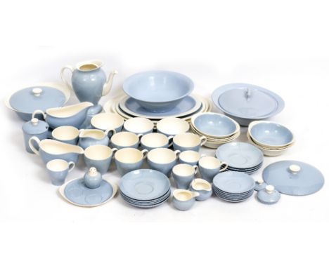 A WEDGWOOD SUMMER SKY PORCELAIN DINNER AND TEA SERVICE At present, there is no condition report prepared for this lot This in