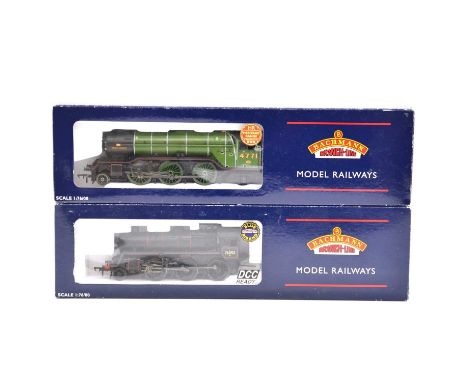 Bachmann OO gauge model railway steam locomotives with tenders, two including ref 32-950 class 4MT 2-6-0, 76053; ref 31-550A 
