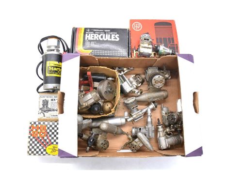 Aero model aircraft engines, mostly glow engines, nine including Hirtenberg 40; Irvine 20; Max-H OS 40; Max OS 10; Dooling 20