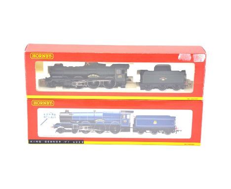 Hornby OO gauge model railway steam locomotives with tenders, two including ref R2309 BR King class 4-6-0 'King Geroge VI' no
