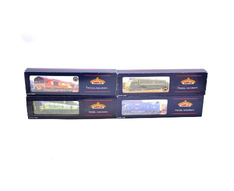 Bachmann OO gauge model railway locomotives, four including ref 31-510 Transpennine 158 2-car electric locomotive set; ref 32