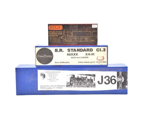 OO gauge model railway locomotive kits, three including Kemilway ref LK1 BR 2-6-2 8200 class; Crownline Models LNER/BR 0-6-0 