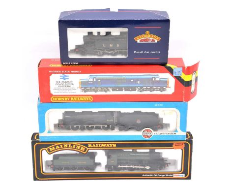 Hornby, Airfix, Mainline railways and Bachmann OO gauge model railway locomotives, four including Airfix ref 54123-9 BR 0-6-0
