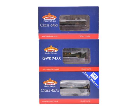 Bachmann OO gauge model railway tank locomotives, three including ref 32-135BTMC BR class 4575 0-6-2 Prairie tank no. 5532, w