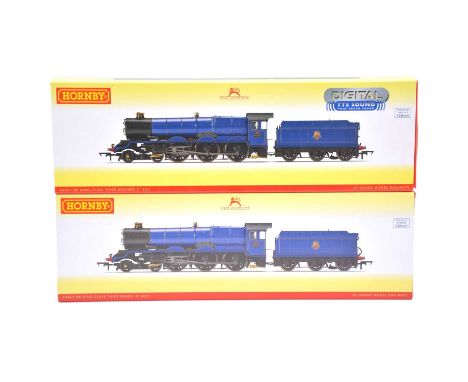 Hornby OO gauge model railway steam locomotives with tenders, two including ref R3410 BR King class 4-6-0 'King Henry III' no