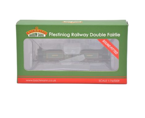 Bachmann OO9/HOe gauge model railway locomotive, ref 391-100SF Ffestiniog railway double Fairlie 'Merddin Emrys', sound fitte