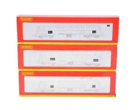 Hornby OO gauge model railway diesel locomotives, three including ref R2653 BR 'Razor Edge' diesel railcar no.22, DCC fitted;