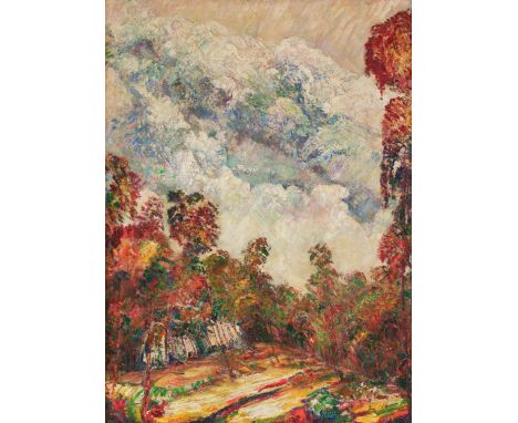 David Burliuk (1882 Semirotowschtschina bei Charkow - 1967 New York)'Sturm im Frühling', Öl auf Leinwand, 94,5 cm x 69 cm, um