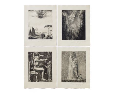 Ernst Fuchs (1930 Wien - 2015 ebenda) (F)20.-tlg. Mappe 'Samson' Zyklus, Radierung auf Japanbütten, 1967, 41,5 cm x 32,5 cm B