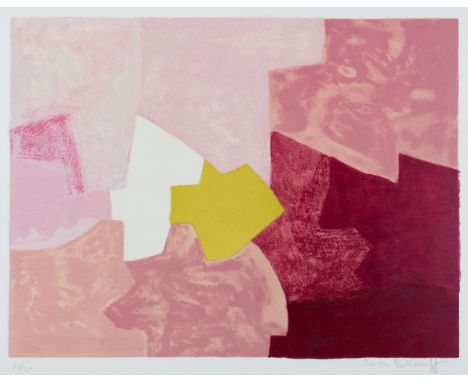 Serge Poliakoff (1906 Moskau - 1969 Paris) (F)'Composition rose', Farblithografie auf Arches, 1959, 54,2 cm x 72,5 cm Blattma