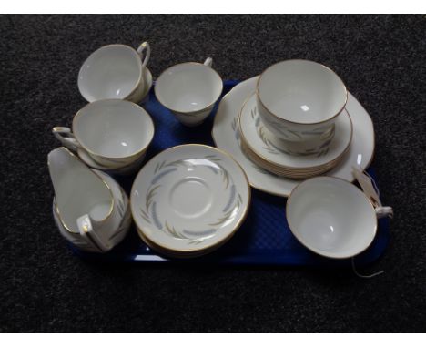 A tray of twenty one piece Royal Worcester harvest ring tea service 