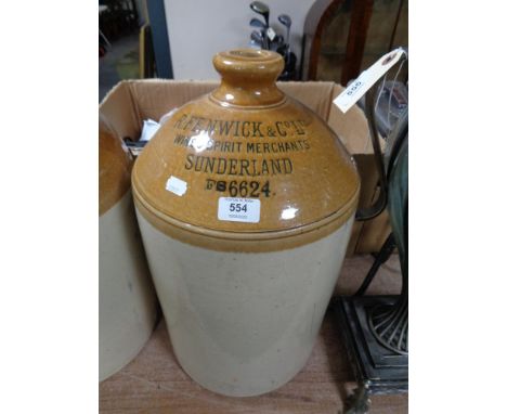 A large stoneware glazed flagon - R. Fenwick &amp; Company, Sunderland.