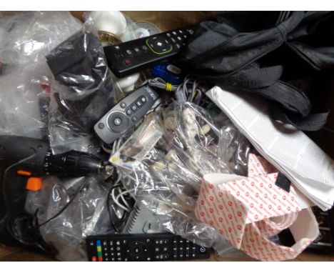 Two boxes of aluminium cases, testing equipment, tools, remotes, leads etc 