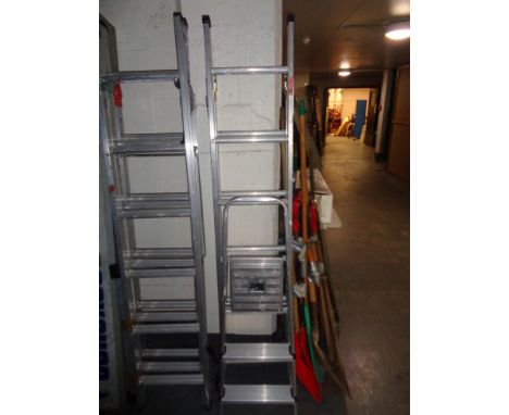 A set of aluminium multi function steps and a folding step 