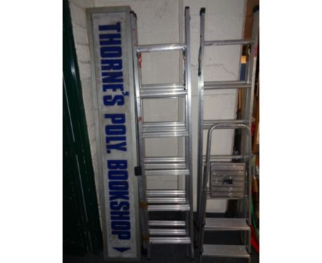 An aluminium triple section ladder 