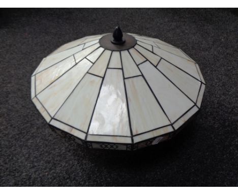 A leaded glass light fitting 