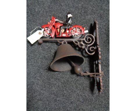 A metal wall bracket - Motorcycle and rider 