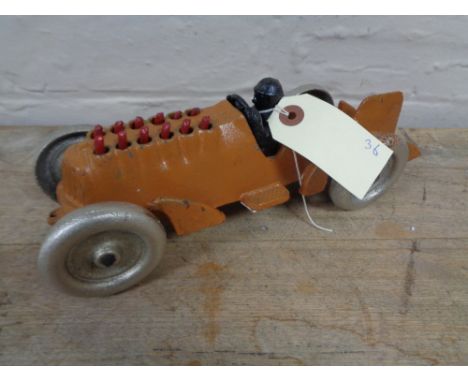 A metal vintage motor car 