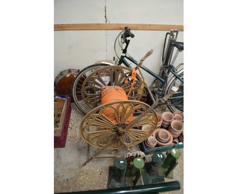 Vintage iron boundary rope reel