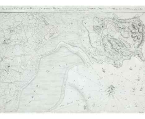 John Rocque (1705-1762)Chart of Dublin Bay and Plan of Dublin and Environs This is on four sheets, the bottom left sheet of w