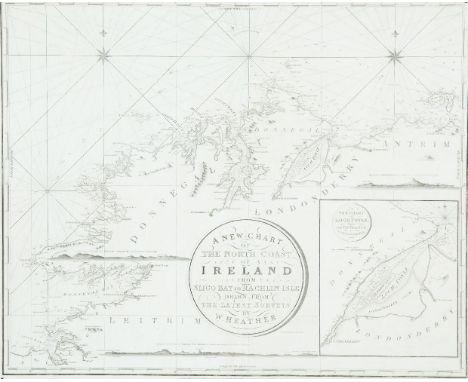 William HeatherChart of the North Coast of Ireland The title is in a circular frame in the centre and reads A New Chart Of Th