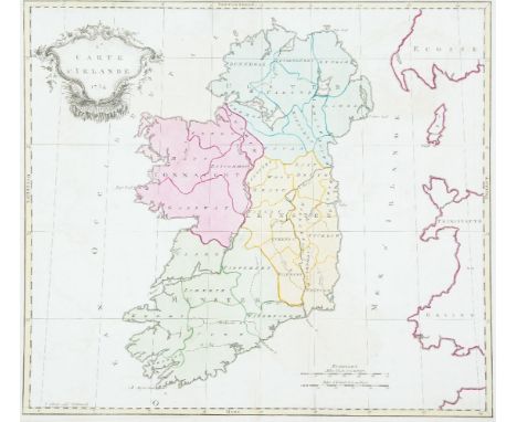 Jean Palairet (1697-1774)Two Maps of IrelandPrinted from the same plate.  The first had little topographical information othe